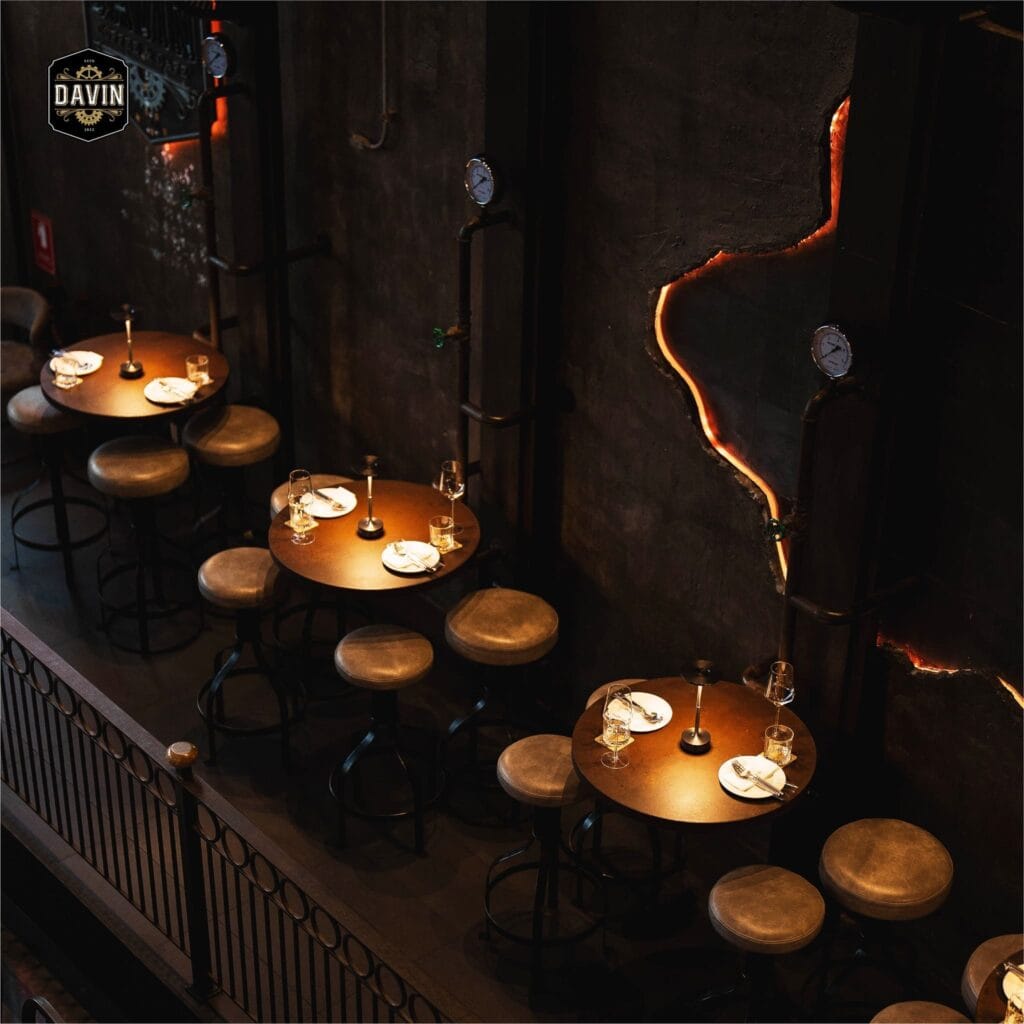 Private candlelight dining table in a dimly lit restaurant, ideal setting for an intimate and romantic first date experience