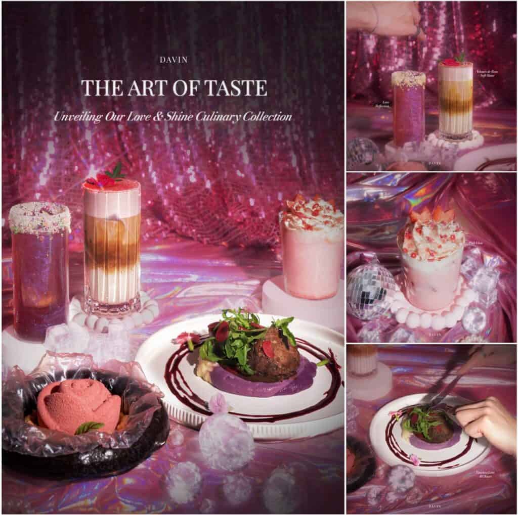 Happy Valentine Day romantic dinner collection showcasing curated dishes, signature drinks, and desserts designed to celebrate love through a memorable dining experience