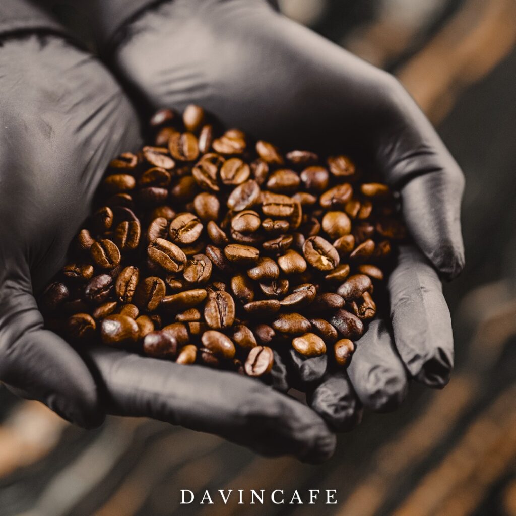 Premium roasted coffee beans selected by DAVIN CAFE baristas for crafting exceptional cold brew, delivering smooth sweetness, rich aroma, balanced flavor, and a refined specialty coffee experience