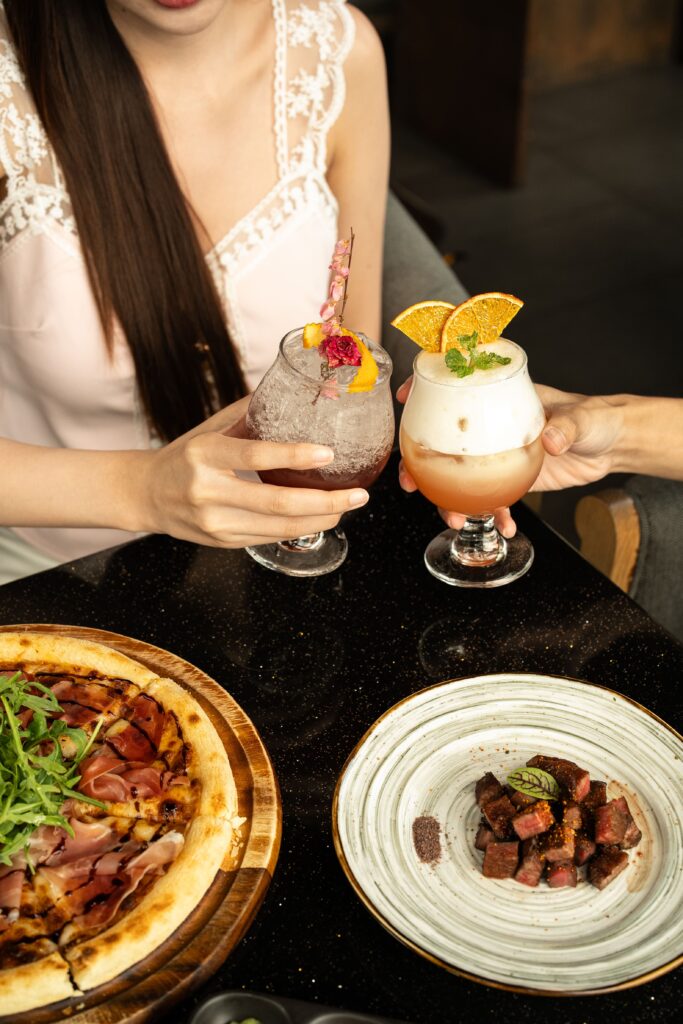 Guests enjoying signature food and handcrafted beverages at DAVIN CAFE, a premium Liap Duan restaurant known for upscale dining, elegant ambiance, and memorable culinary experiences