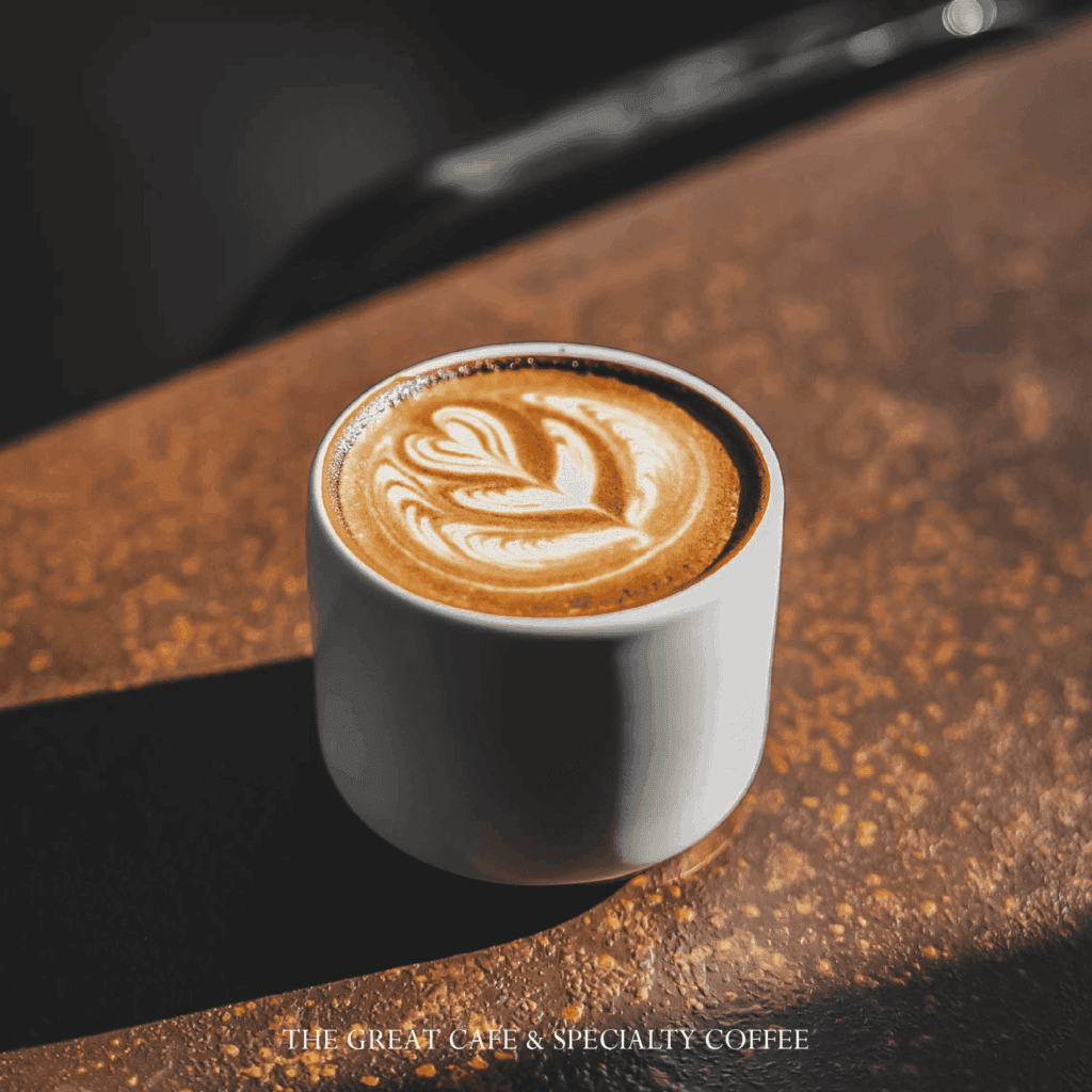 Specialty latte art coffee served at DAVIN CAFE, a premium Bangkok restaurant and cafe destination