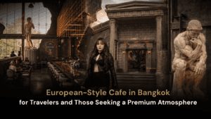 European-style cafe in Bangkok with premium atmosphere and classical architecture at DAVIN CAFE