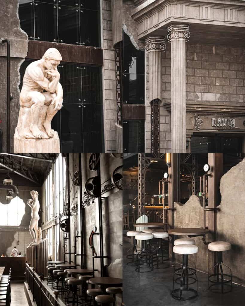 Brunch in Ramintra at DAVIN CAFE surrounded by European-style interiors and distinctive Roman-inspired architecture