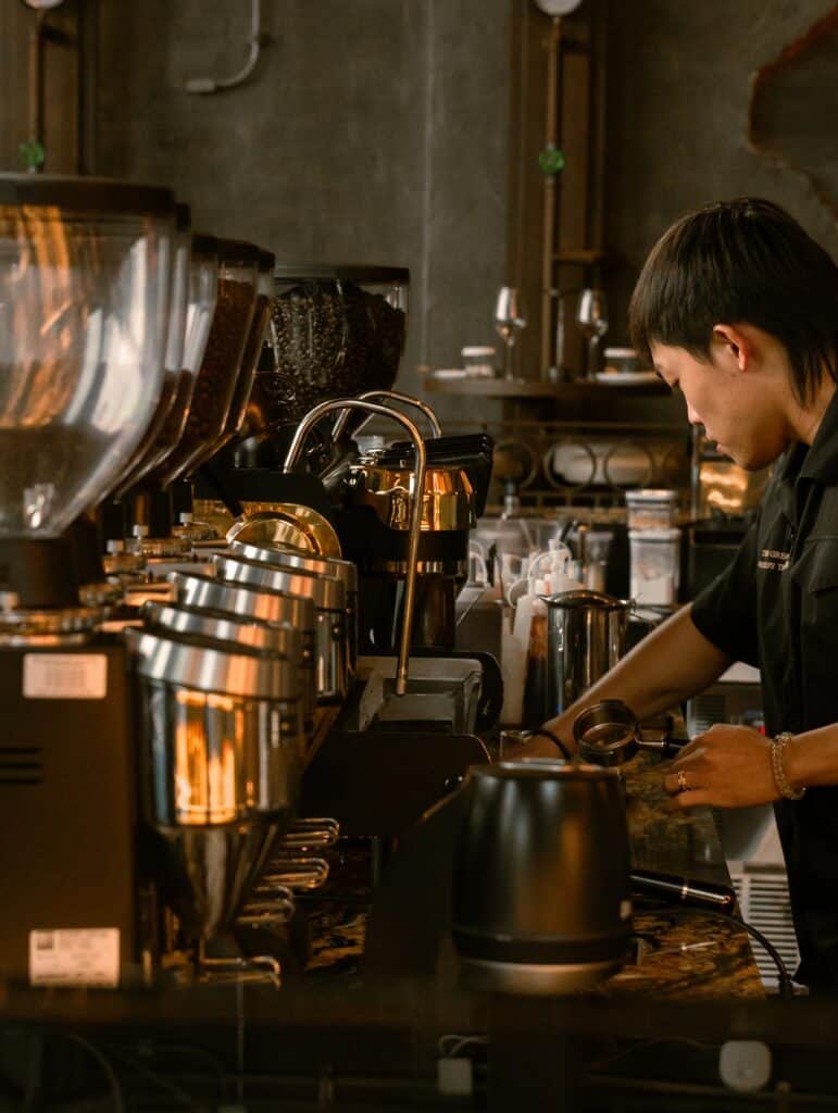 Places to Visit in Ramintra: DAVIN CAFE barista preparing Specialty Coffee